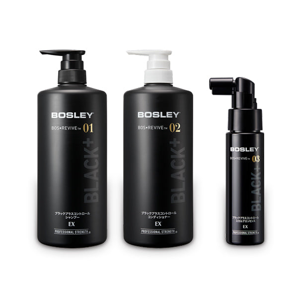 アデランス ボズレー ブラックプラスコントロール シャンプーEX&コンディショナーEX 1L、スカルプエッセンスEX 200mL セット