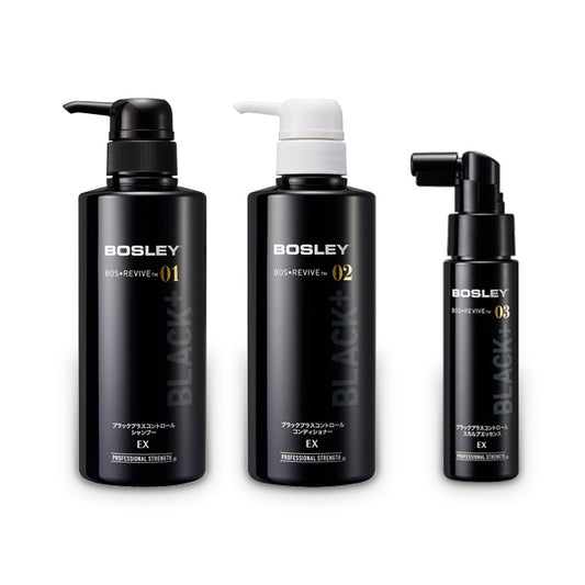 アデランス ボズレー ブラックプラスコントロール シャンプーEX&コンディショナーEX 360mL、スカルプエッセンスEX 50mL セット